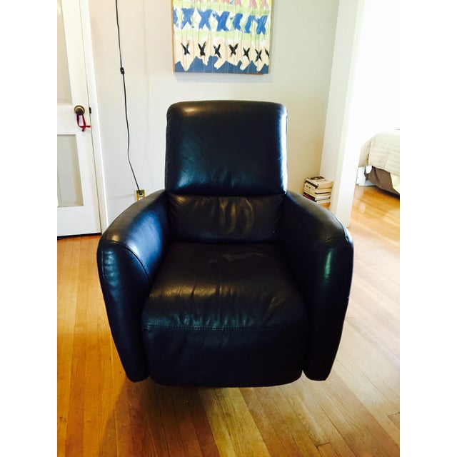 Italsofa Black Leather Recliners A Pair Chairish