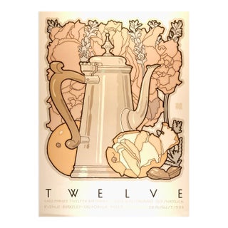 Chez Panisse 12th Birthday Celebration: Limited Ed. Goines Graphic Art Poster, 1988 For Sale