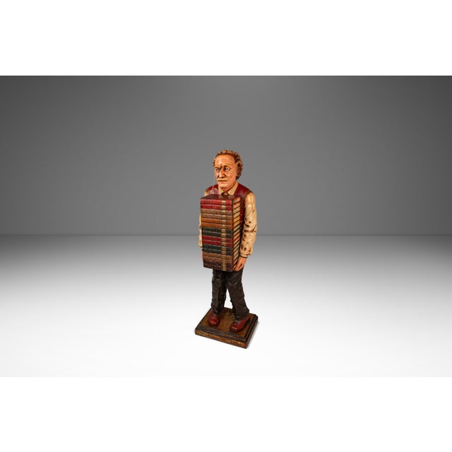 Rare Vintage Lifesize Albert Einstein Statue W/ Storage Cabinet in Fiberglass & Plaster, Usa, C. 1980s For Sale In Orlando - Image 6 of 18