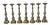 Antique Candlesticks in Brass, 1850, Set of 7 For Sale