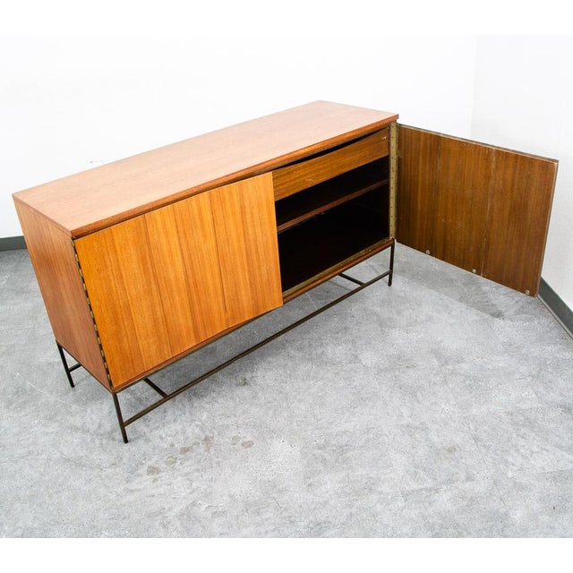 Mid Century Modern Credenza Sideboard Paul McCobb Irwin Calvin Mahogany Brass For Sale - Image 11 of 12