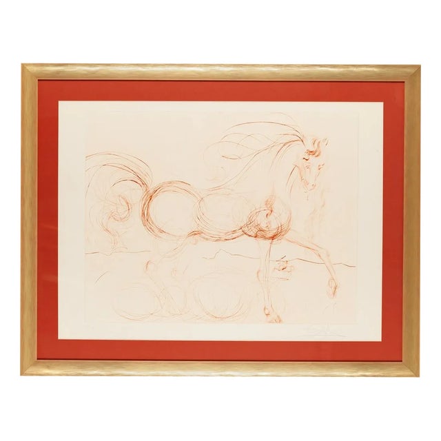 Salvador Dali, L'Etalon Blanc (Hommage au cheval), 1974, Drypoint Etching For Sale