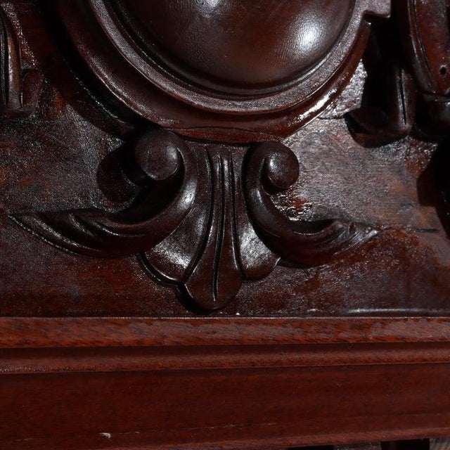 Large Antique Renaissance Revival Walnut, Burl & Marble Mirrored Sideboard C1890 For Sale - Image 18 of 18