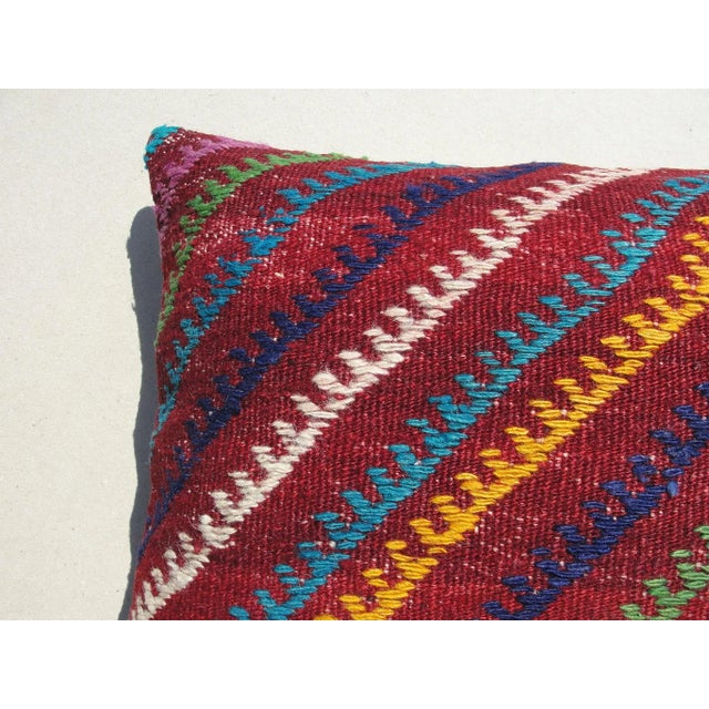 Textile 1970s Kilim Rug Pillow Cover For Sale - Image 7 of 10