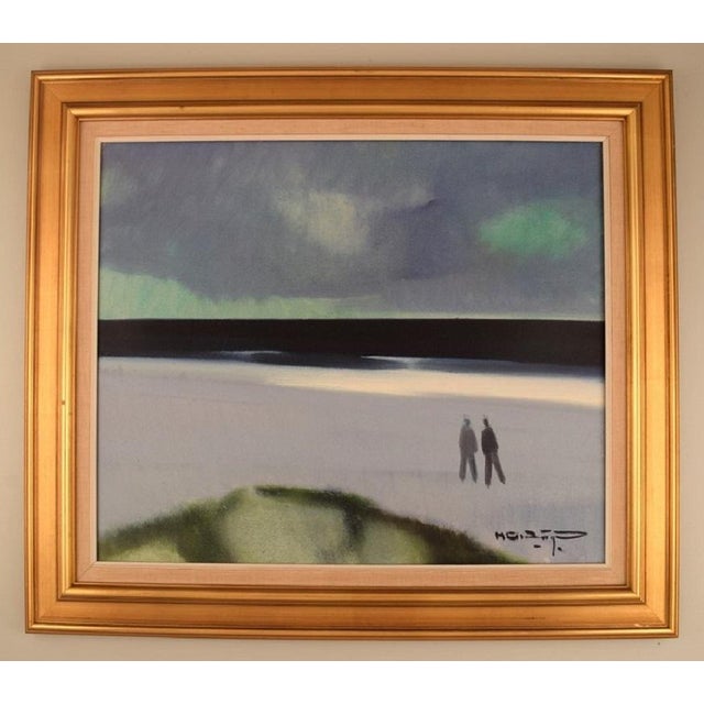 Knud Horup, Modernist Beach Landscape, 20th Century, Oil on Canvas For Sale - Image 6 of 6