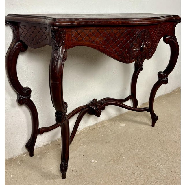 1920s Italian Rococo Style Carved Console Table, Early 20th Century For Sale - Image 5 of 15
