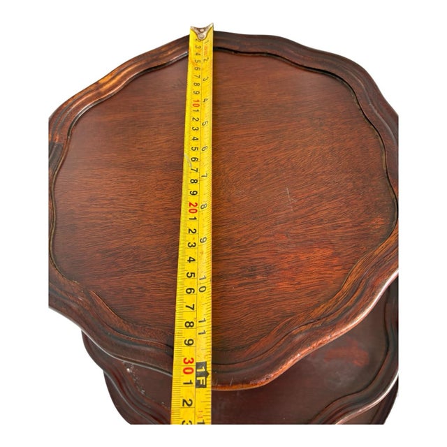 Mid 20th Century Vintage Mid-Century Mersman Mahogany 3-Tier Pie Crust Dumbwaiter Table For Sale - Image 5 of 8