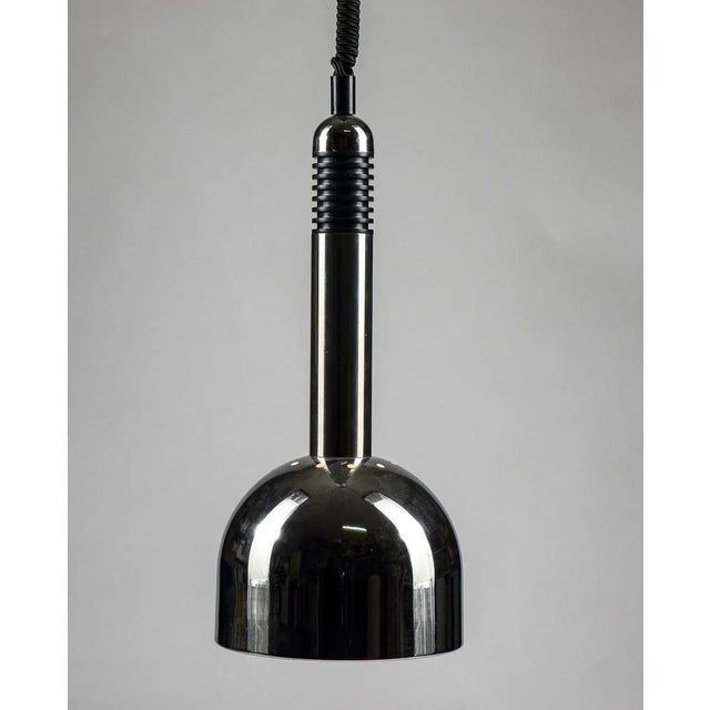 White Enameled Pendant in Steel with Working Sliding, 1970 For Sale - Image 9 of 9