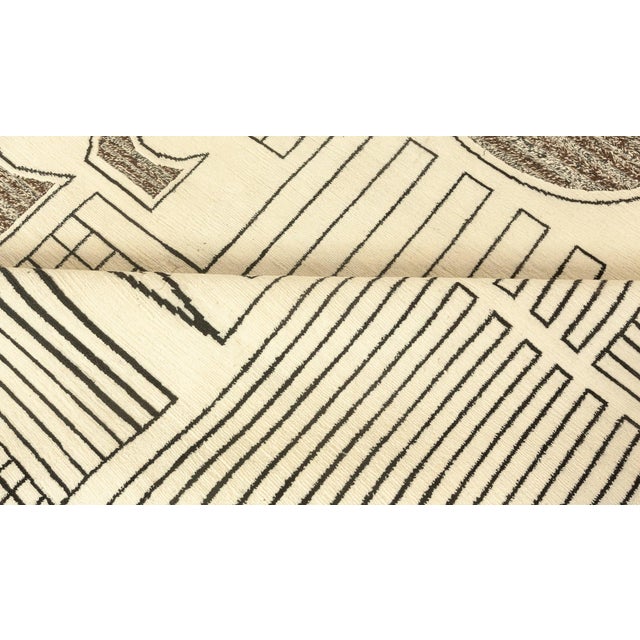Modern Contemporary Art Deco Style Beige, Black, Gray Rug by Doris Leslie Blau For Sale - Image 3 of 8