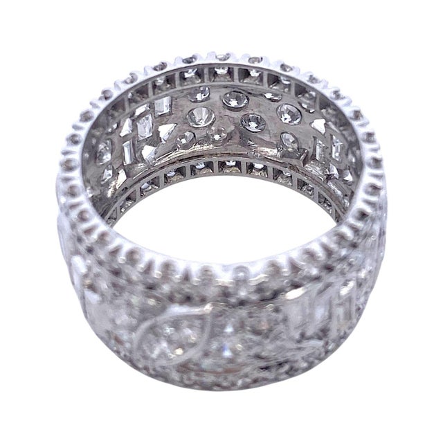 Vintage Platinum Diamond Eternity Band, Size 7 For Sale In Las Vegas - Image 6 of 7