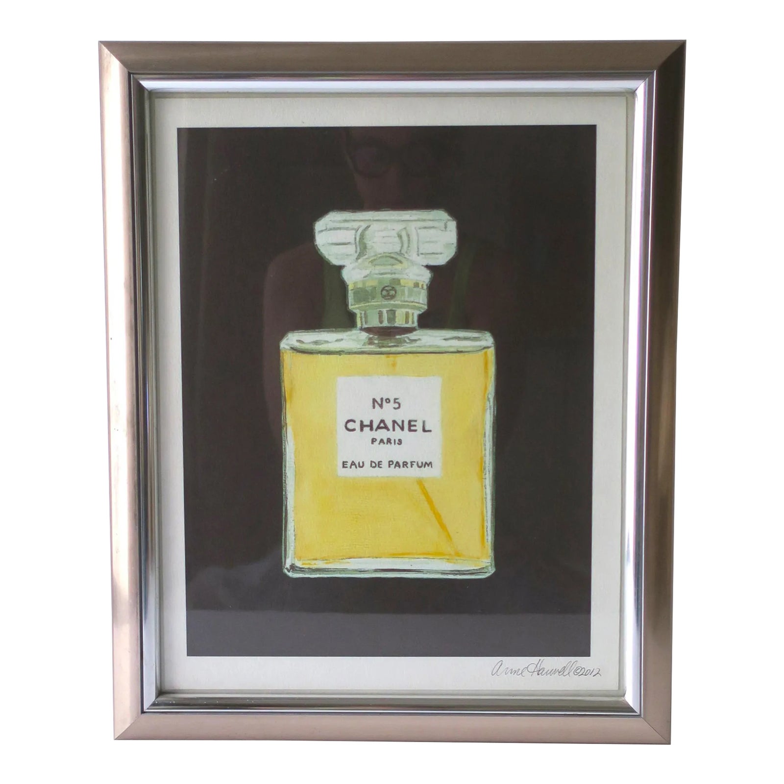 Chanel No. 5 Perfume Bottle Watercolor Painting Signed by
