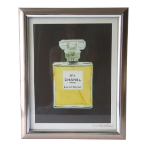 Chanel No. 5 Perfume Bottle Watercolor Painting Signed by Artist