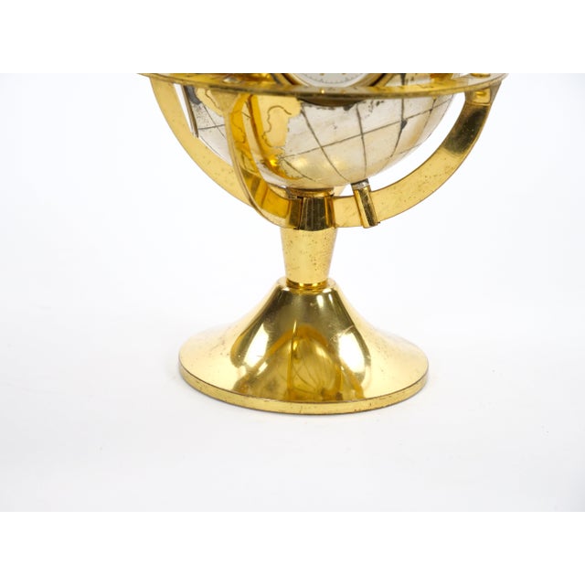 Metal Tiffany & Co. Gilt & Silvertone Bronze Angelus Globe-Form Clock /Weather Station For Sale - Image 7 of 10
