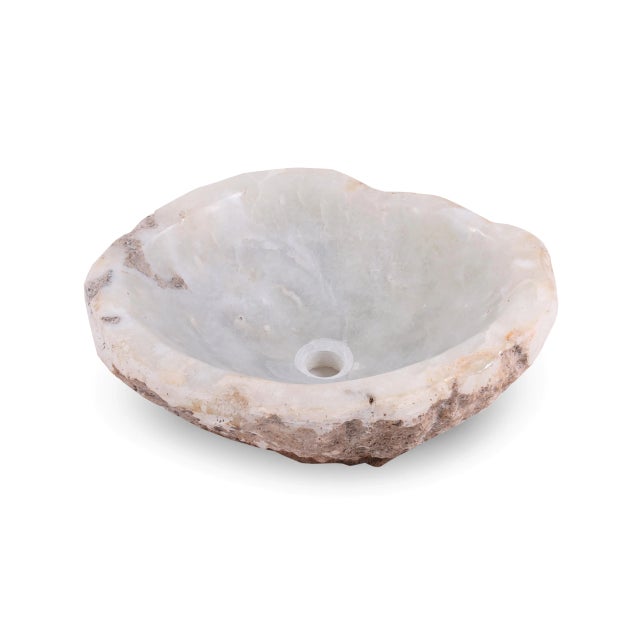 Large Handcarved Geode Sink Crystal Agate Semiprecious Stone For Sale - Image 4 of 4