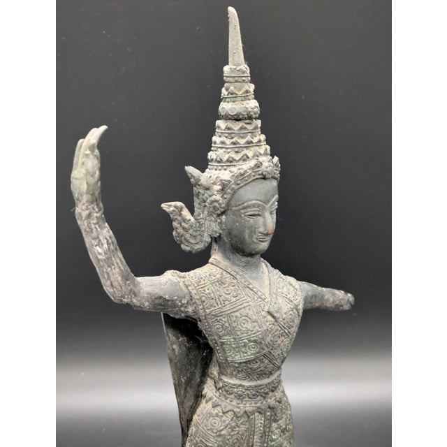 Metal Early 20th Century Bronze Thai/Siamese Apsara Dancing Statue For Sale - Image 7 of 9