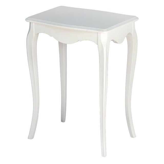 A Charming Petite Antique painted White French Side Table.