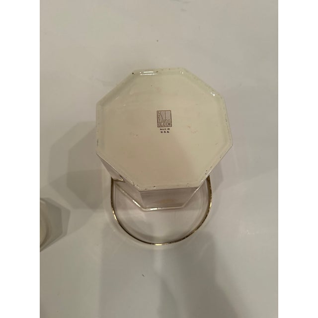 Ceramic Porcelain Ice Bucket With Crest by Ernest John For Sale - Image 10 of 11