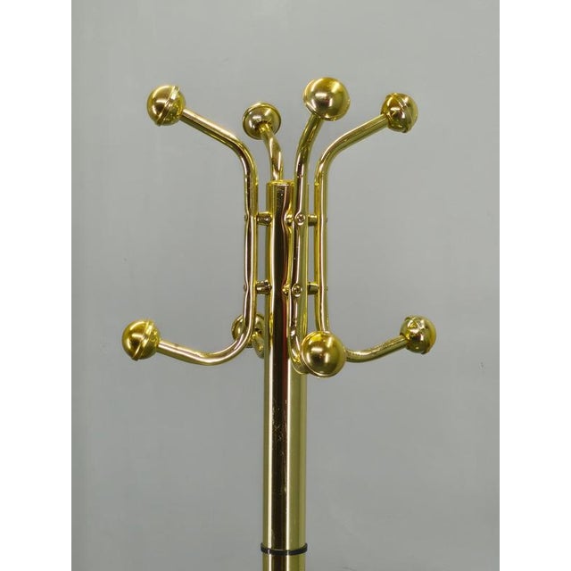 Italian Brass-Plated Coat Rack with Marble Base, 1970s For Sale - Image 12 of 14