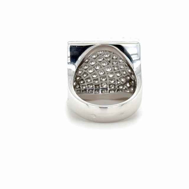 Early 21st Century Cartier 18k White Gold and Pave Diamond Ring, Size 6 For Sale - Image 5 of 7