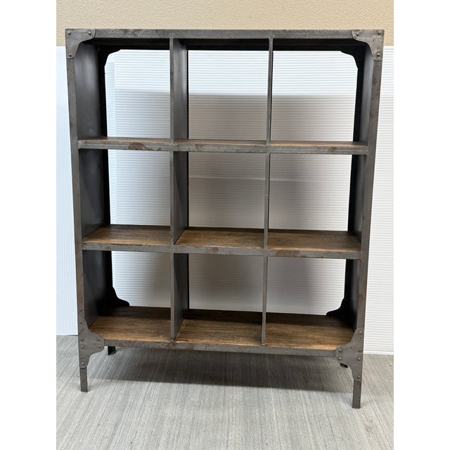 Restoration Hardware Restoration Hardware Industrial Metal Bookshelf For Sale - Image 4 of 13