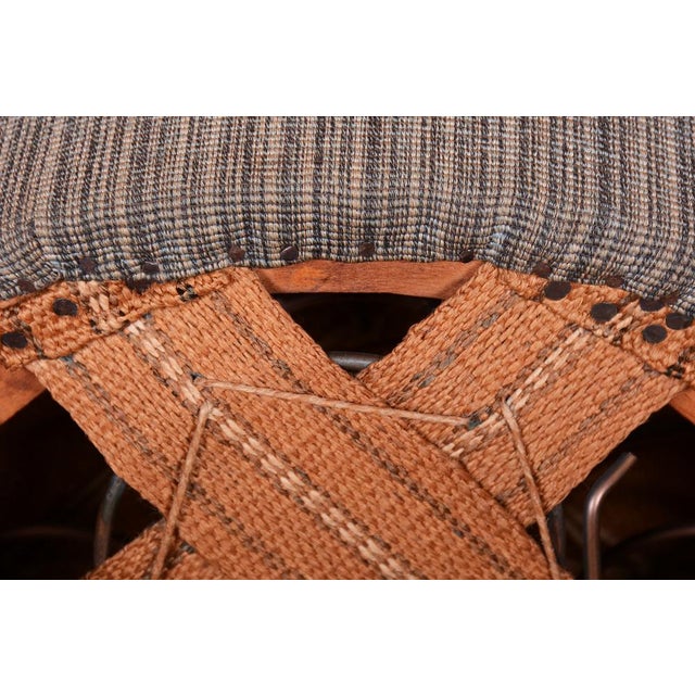 Textile Czech Art Deco Walnut Stool, 1920s For Sale - Image 7 of 9