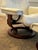 Mid 20th Century Scandinavian Ekornes Stressless Lounge Chair and Ottoman in White Leather & Rosewood For Sale - Image 12 of 18
