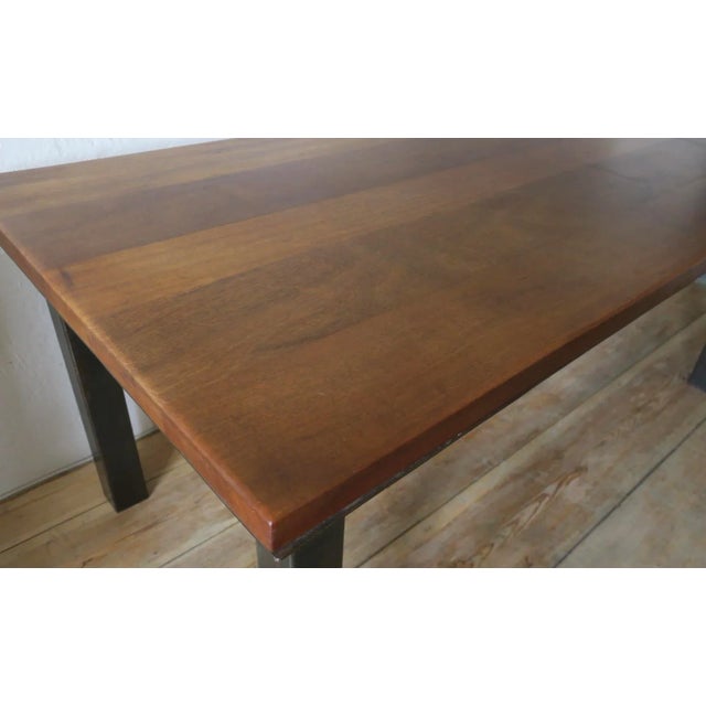 Mid-Century Brutalist Teak and Steel Dining Table and Chairs, Set of 7 For Sale - Image 16 of 18