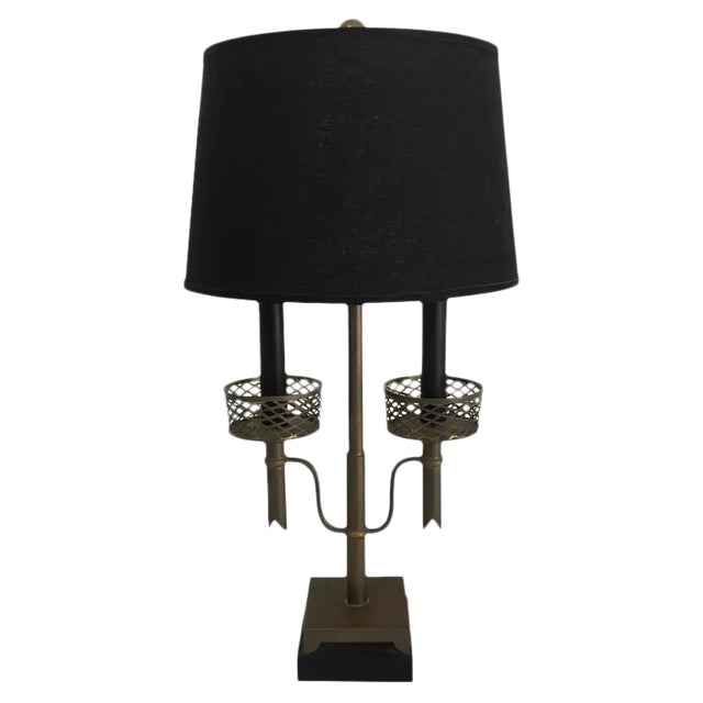 Brass Two-Light Table Desk Lamp For Sale