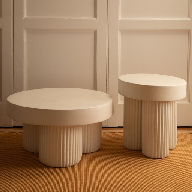 Brutalist Nesting Tables in Fiber-Reinforced Concrete, Set of 2 For Sale - Image 3 of 7