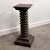 A characterful antique wooden wine pressoir spindle (press screw) masterfully repurposed into a sculptural pedestal...