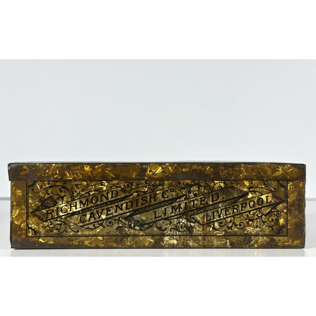 Antique Pioneer Gold Flake Tobacco Tin Litho Advertising Box for your consideration. This box is the larger size,...