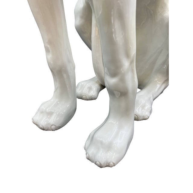 Late 20th Century Life Size Glazed Ceramic Italian Greyhound Figurine For Sale - Image 11 of 11