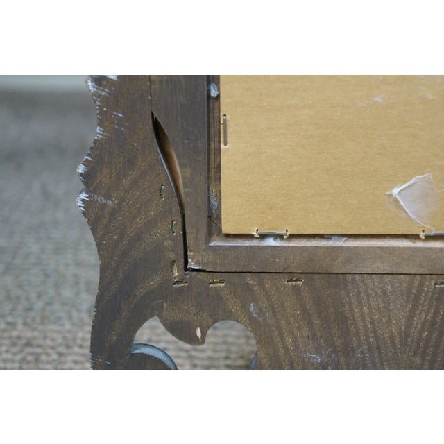 Vintage Federal Chippendale Mahogany Inlaid Beveled Glass Mirror 37" For Sale - Image 11 of 12