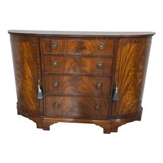 Small Mahogany Bowed Sideboard, 1920 For Sale