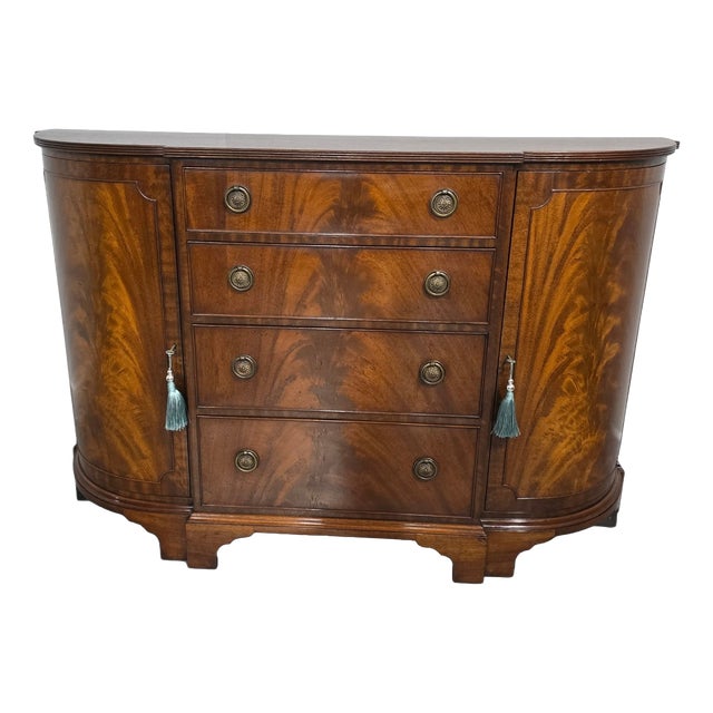 Small Mahogany Bowed Sideboard, 1920 For Sale