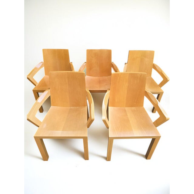 1990s Dakota Jackson "Library" Dining Armchairs- Set of 5 For Sale - Image 11 of 12