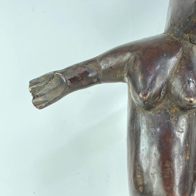 Early 20th Century Early 20th Century Nyamwezi Wood Figure with Movable Arm For Sale - Image 5 of 10