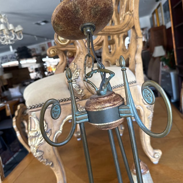 Vintage Cast Glass Chandelier For Sale - Image 11 of 12