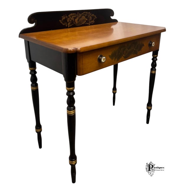 Brown Vintage Lambert Hitchcock Traditional Americana Style Maple Writing Desk For Sale - Image 8 of 12