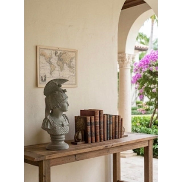 Metal Neoclassical Style Cast Iron Bust of a Roman Warrior For Sale - Image 7 of 12
