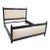 Modern Queen Size Bed Ebony Finish With Upholstered Headboard/Footboard For Sale