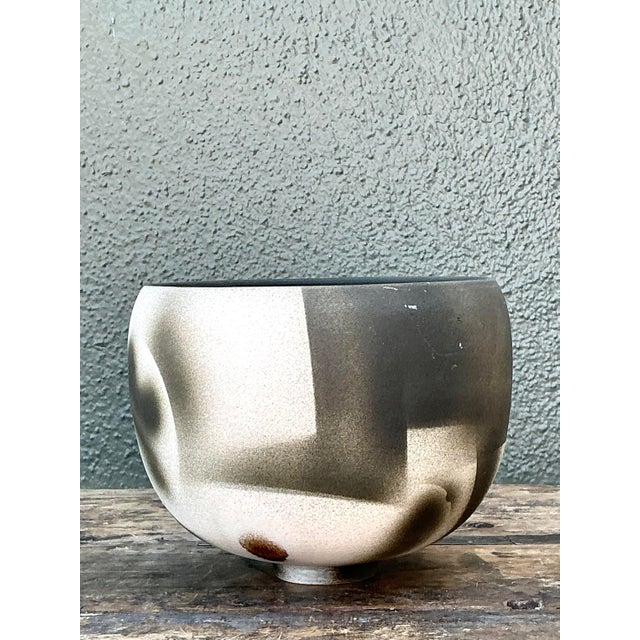 Gray Vintage Original Studio Pottery Bowl For Sale - Image 8 of 12