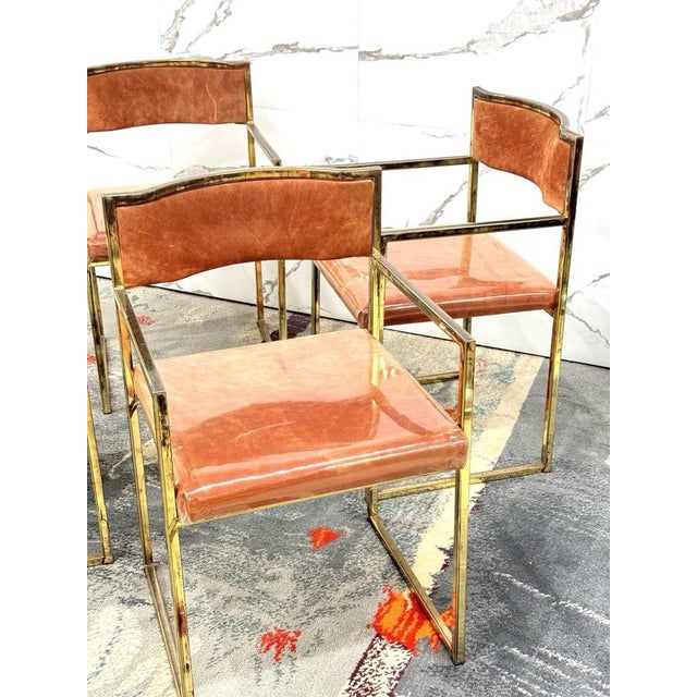 Beige Hollywood Regency Dining Chairs, Set of 4 For Sale - Image 8 of 10