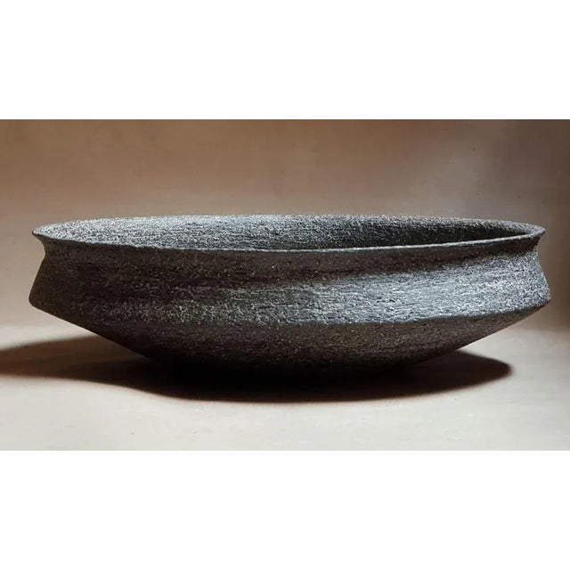 Black Stoneware Phiale Plate by Elena Vasilantonaki For Sale - Image 4 of 7