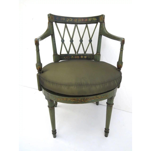 Hepplewhite Hepplewhite Style Painted Chairs - a Pair For Sale - Image 3 of 9