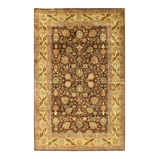 2020s Light Brown Persian Tabriz Design Rug For Sale