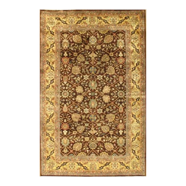 2020s Light Brown Persian Tabriz Design Rug For Sale