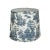This navy toile drum lamp shade features a classic pastoral design in deep navy tones on a crisp white background,...