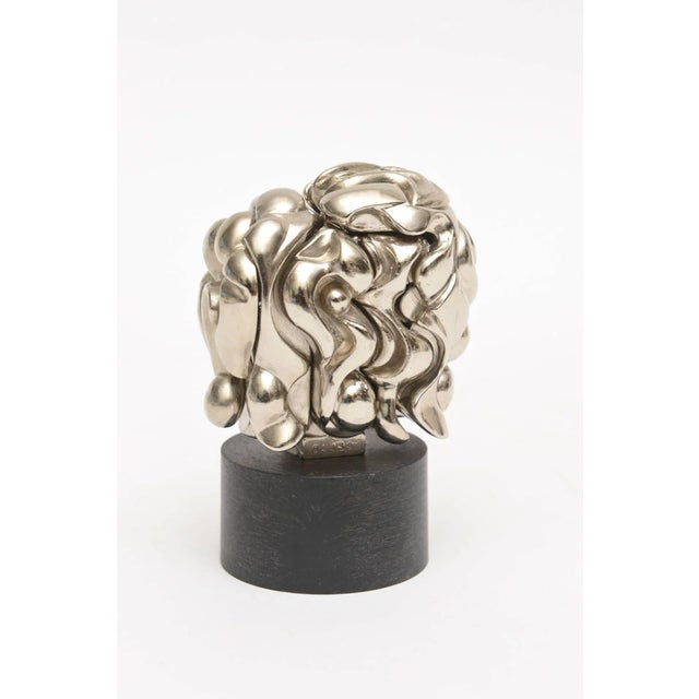 Metal Vintage Miguel Berrocal MIni" Portrait De MIchelle" Puzzle Sculpture, 1960's For Sale - Image 7 of 8