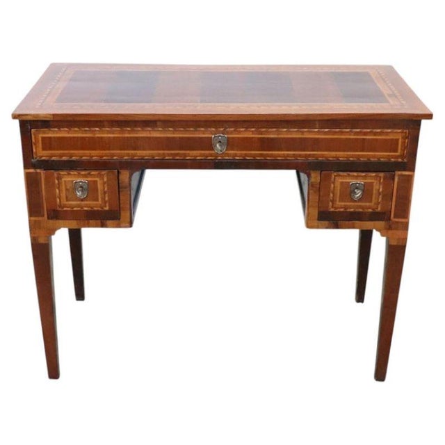 Antique Inlay Walnut Writing Desk, 1800s For Sale - Image 18 of 18